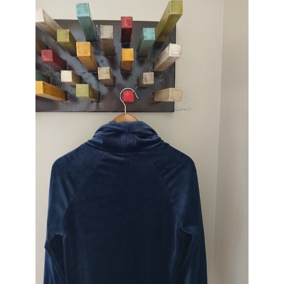 Evereve Milo Velour Funnel Neck Pullover Top Size XS Blue Supersoft Cozy - Picture 9 of 10